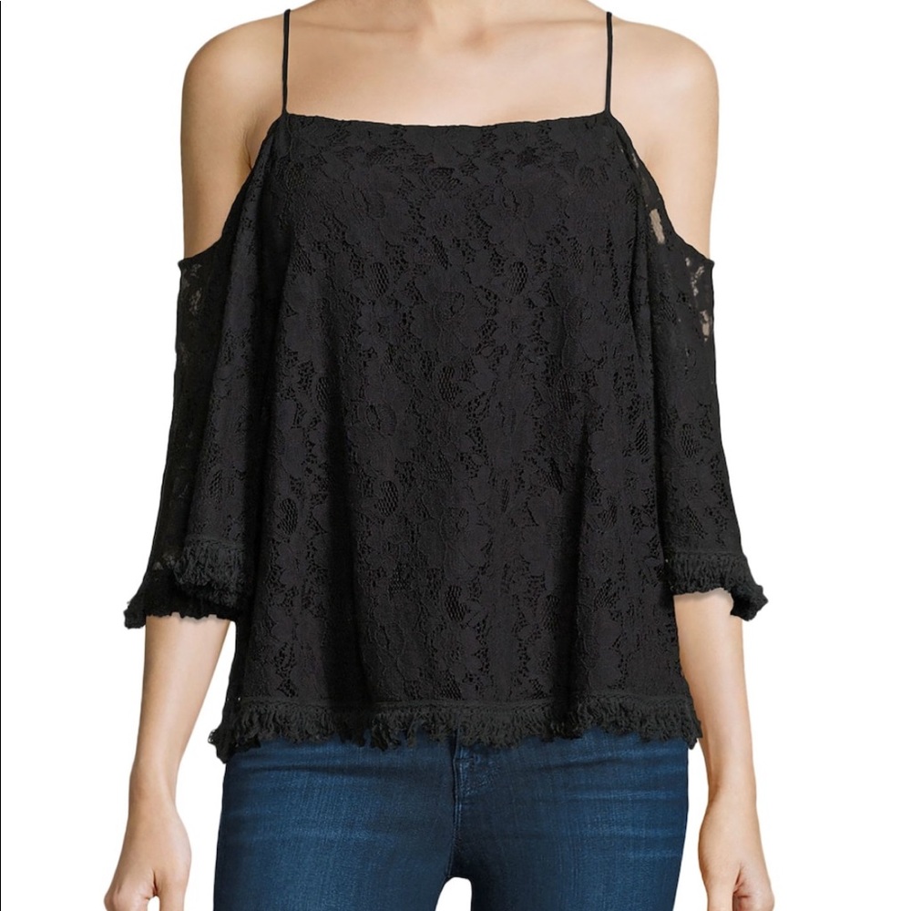 Bailey 44 Tusk Lace Cold-Shoulder Top - Black - L